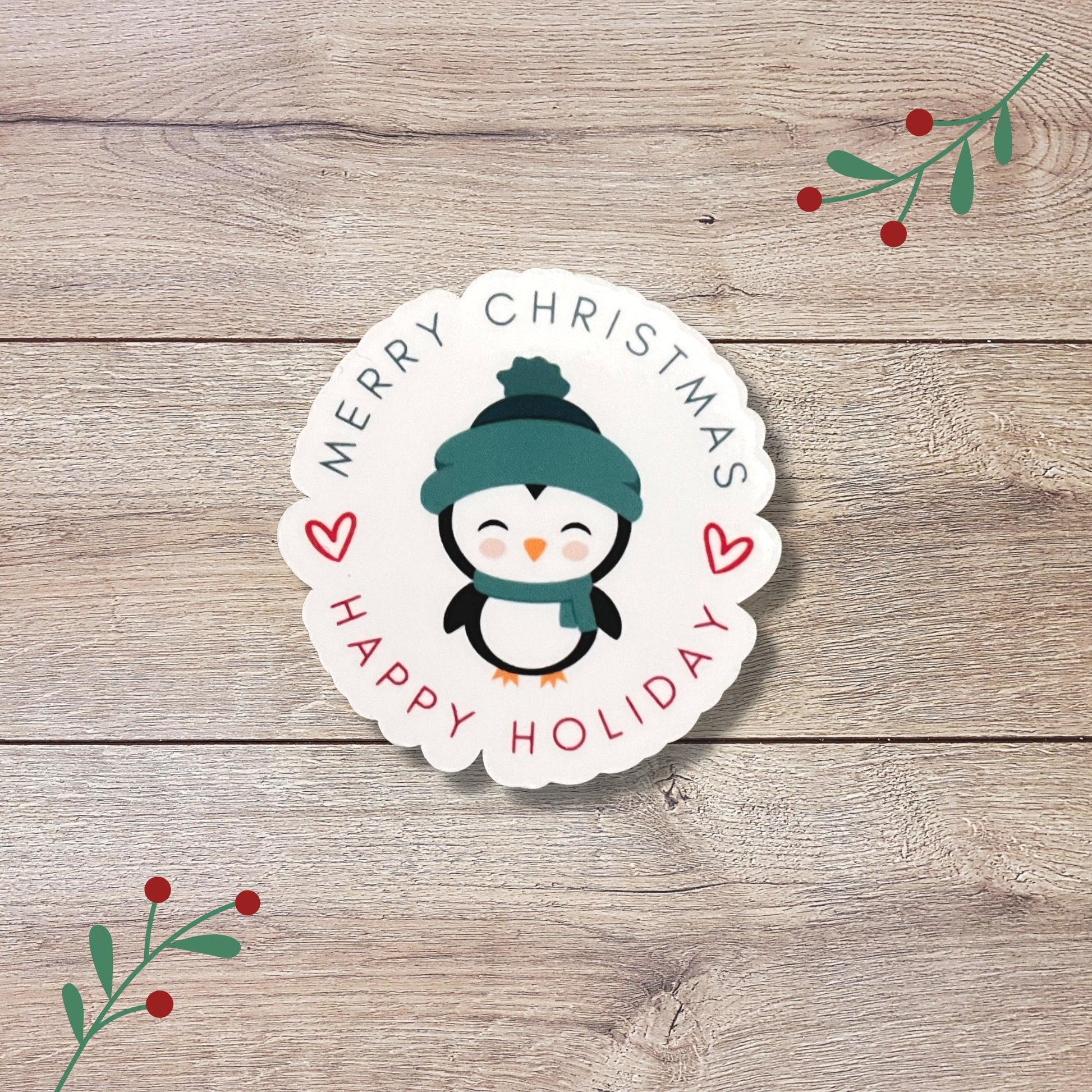 Christmas Penguin Vinyl Sticker