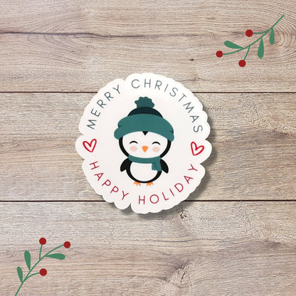Christmas Penguin Vinyl Sticker