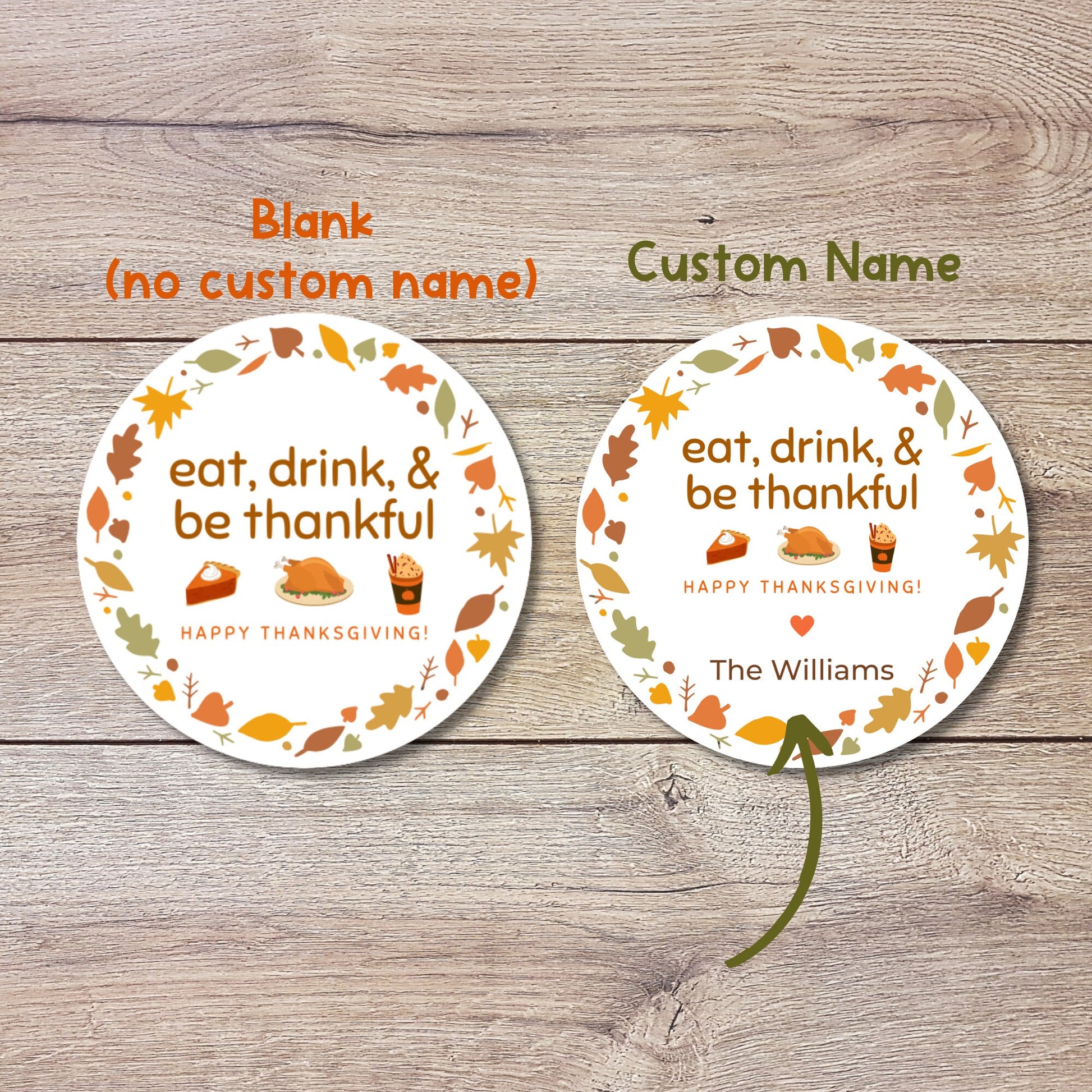 Personalized Thanksgiving Stickers