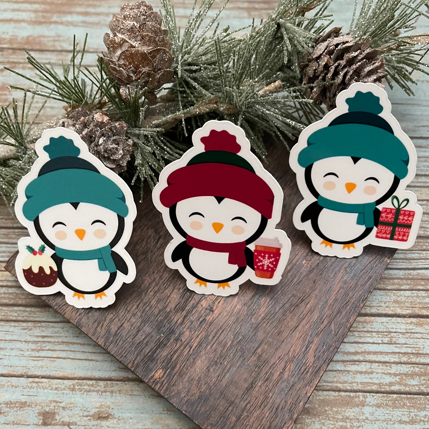 Pick Your Christmas Penguin Vinyl Sticker