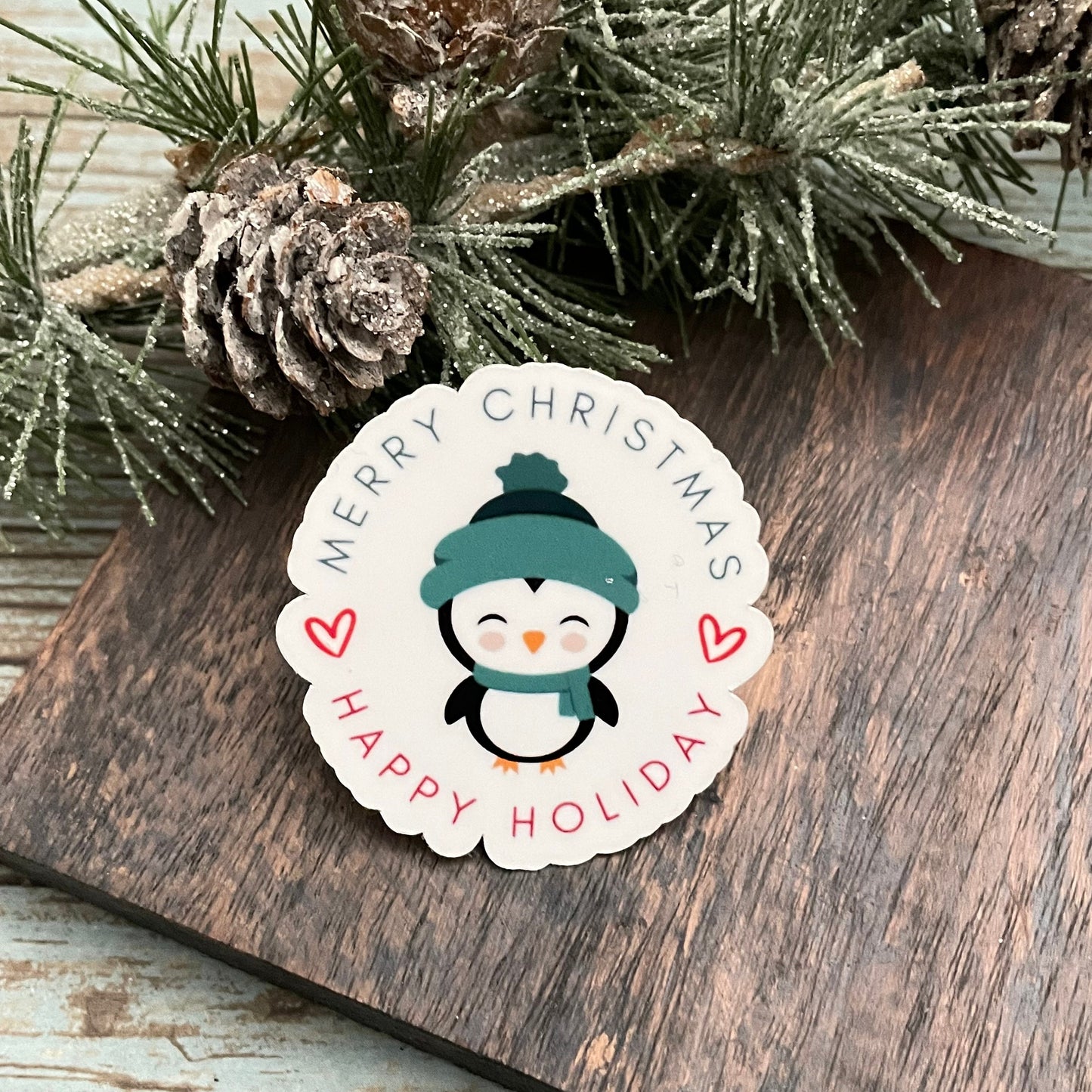 Christmas Penguin Vinyl Sticker