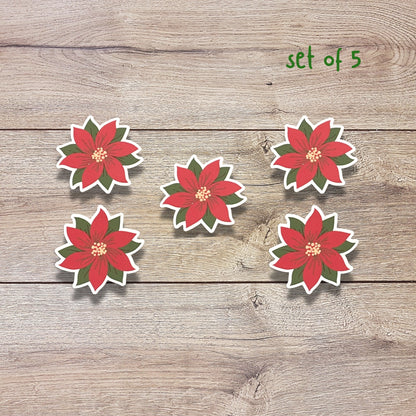 Poinsettias Vinyl Sticker Set