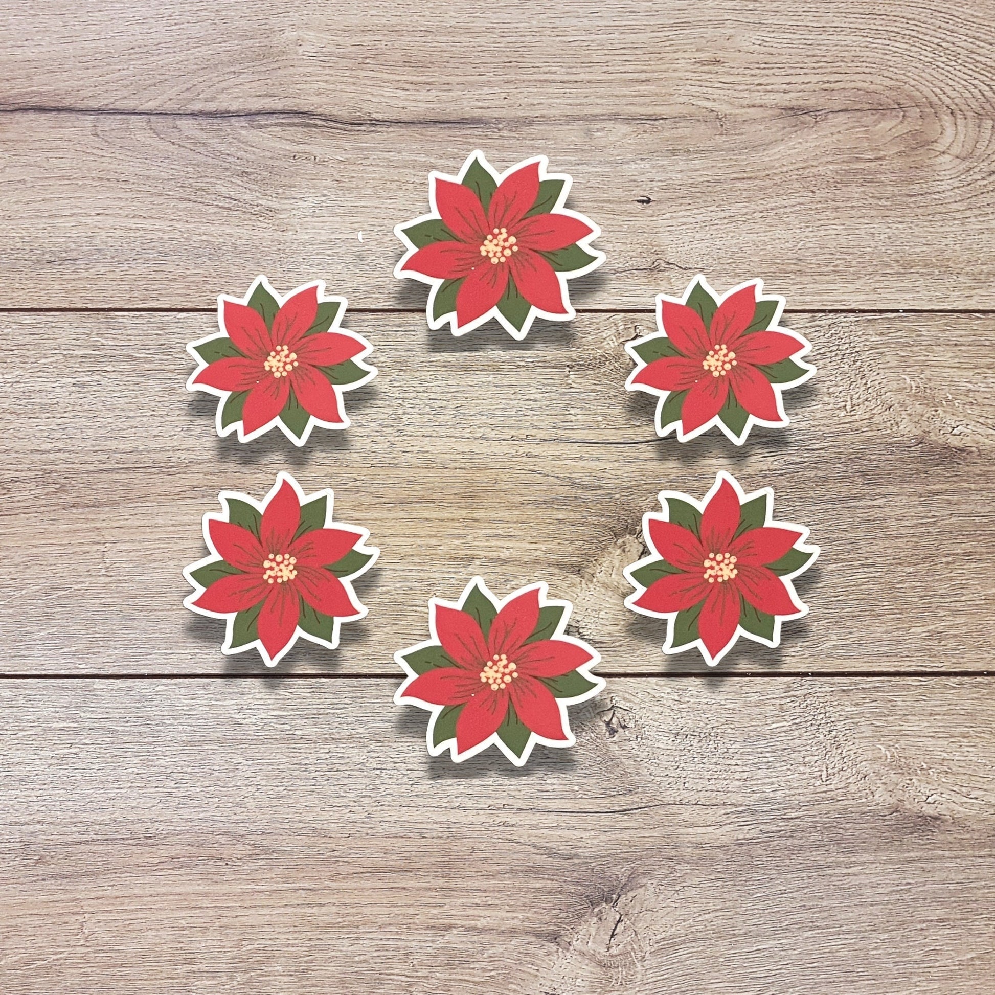 Poinsettias Vinyl Sticker Set