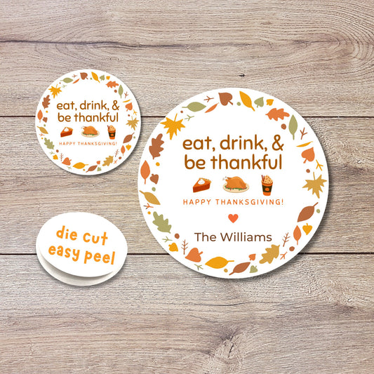 Personalized Thanksgiving Stickers