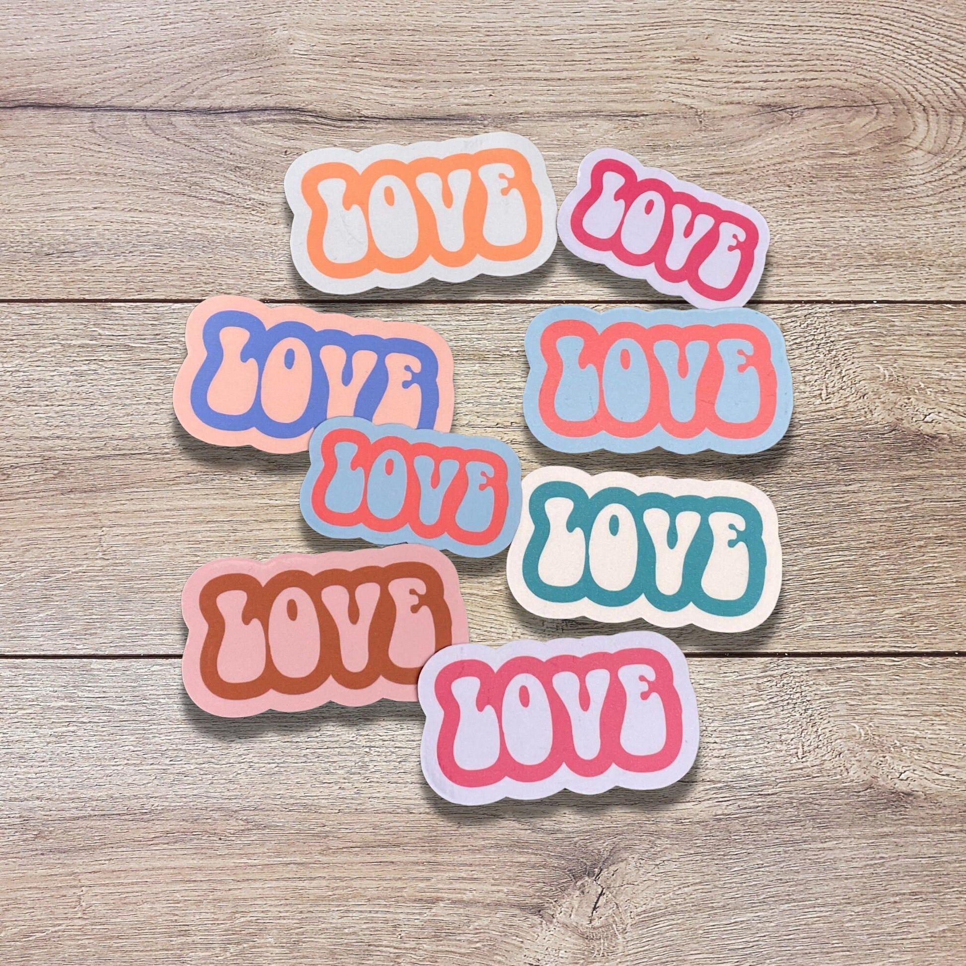 Retro Love Vinyl Sticker Set