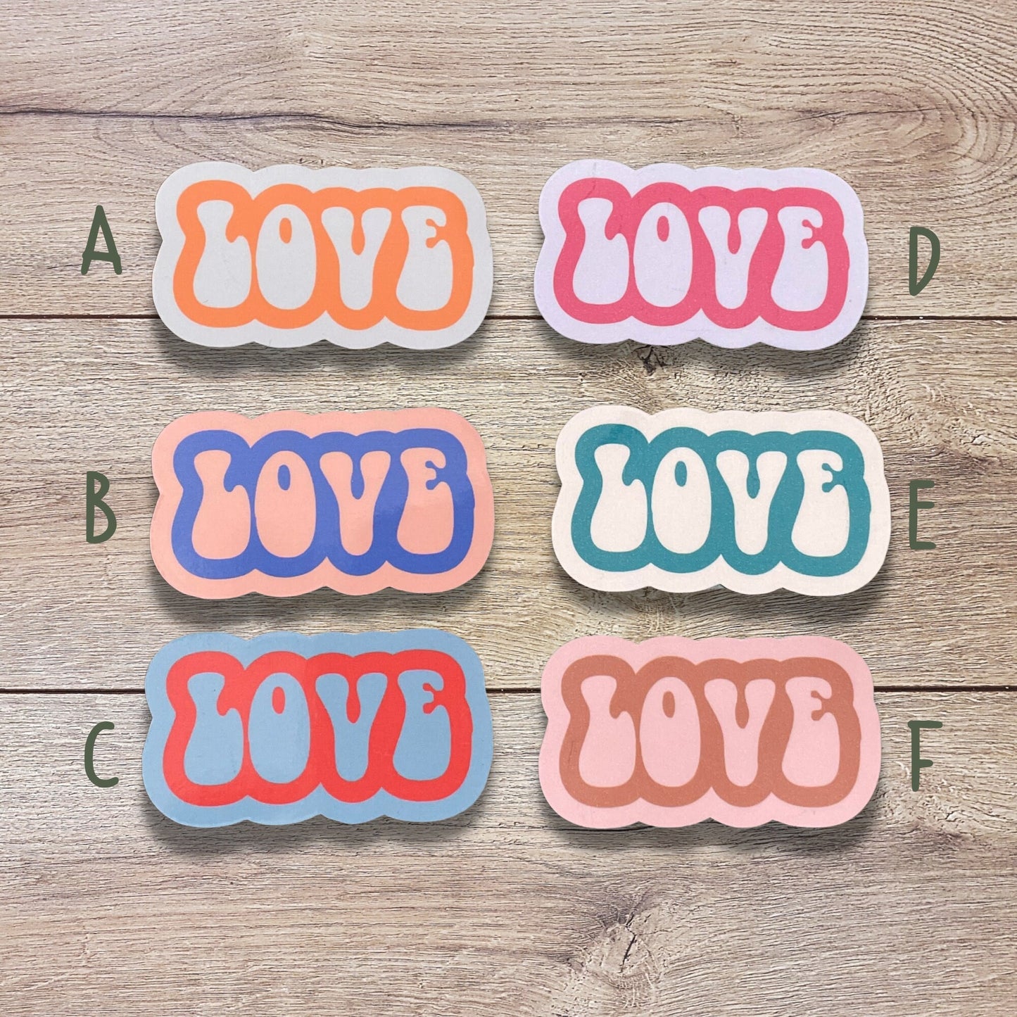 Retro Love Vinyl Sticker Set