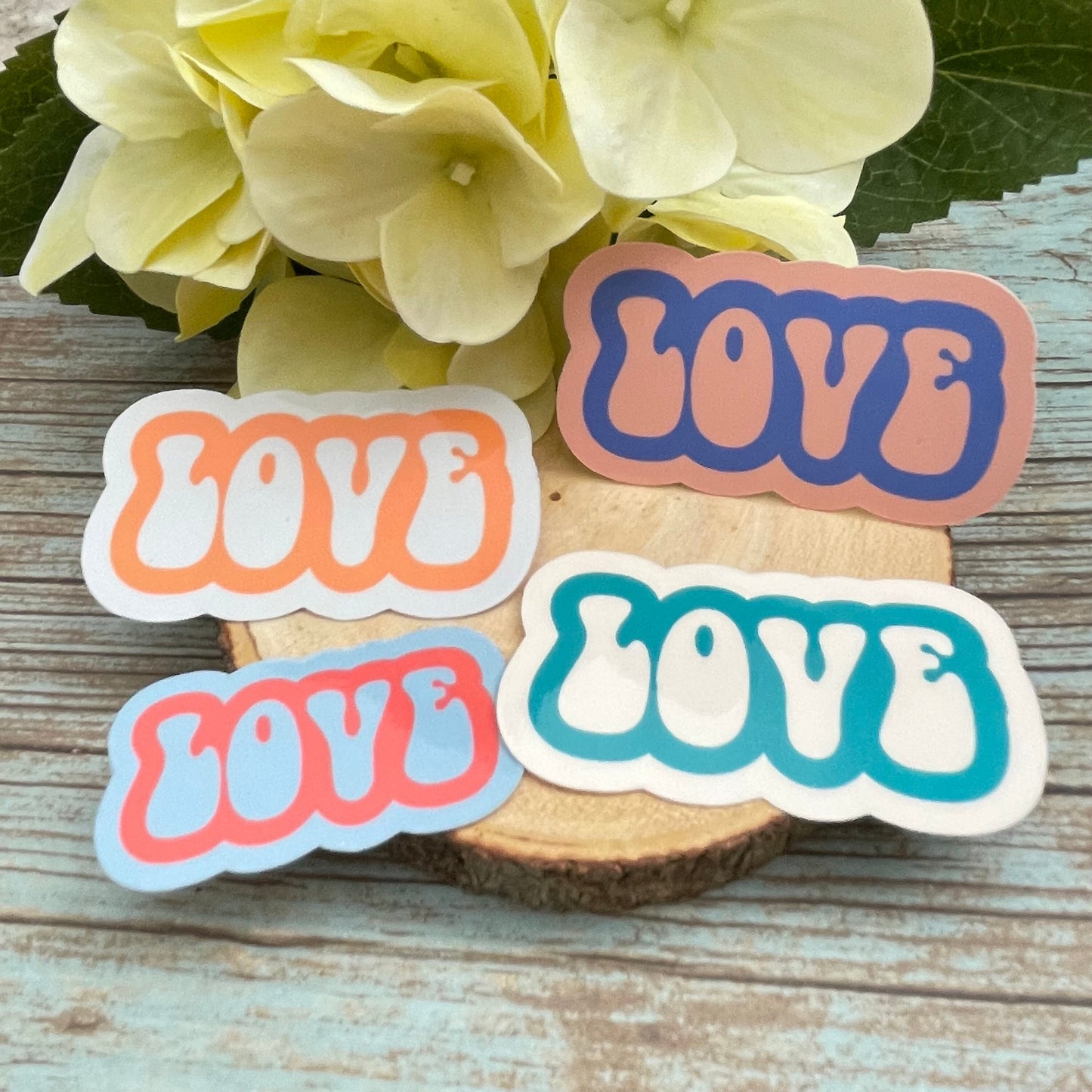 Retro Love Vinyl Sticker Set