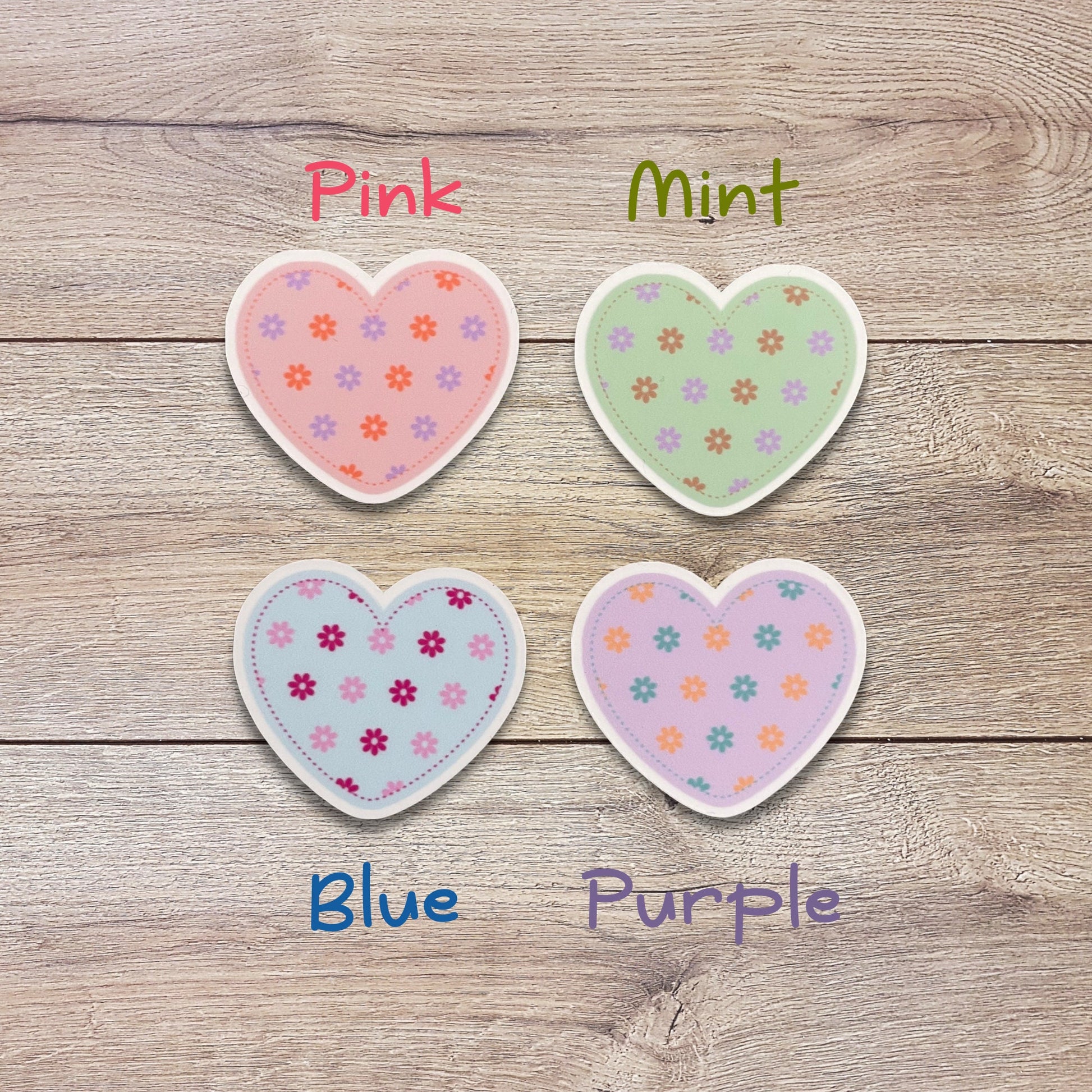 Floral Heart Vinyl Sticker Set