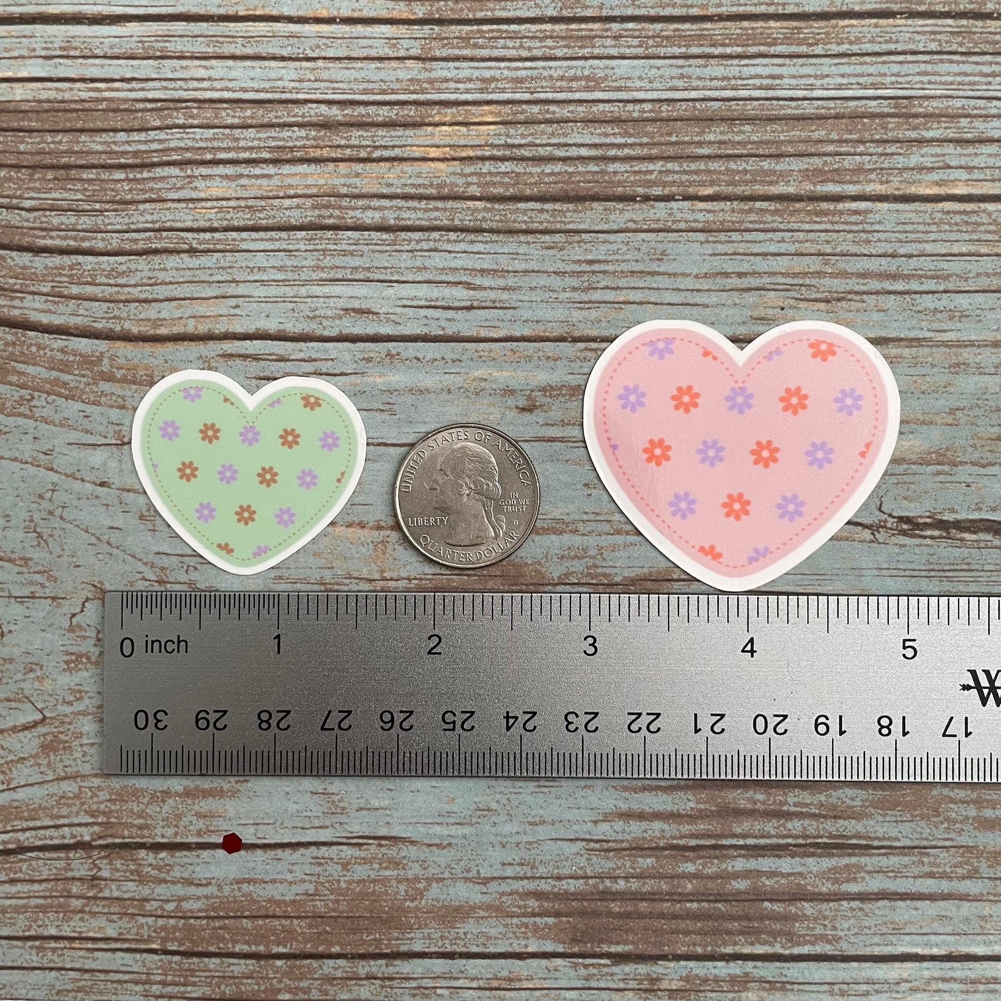 Floral Heart Vinyl Sticker Set