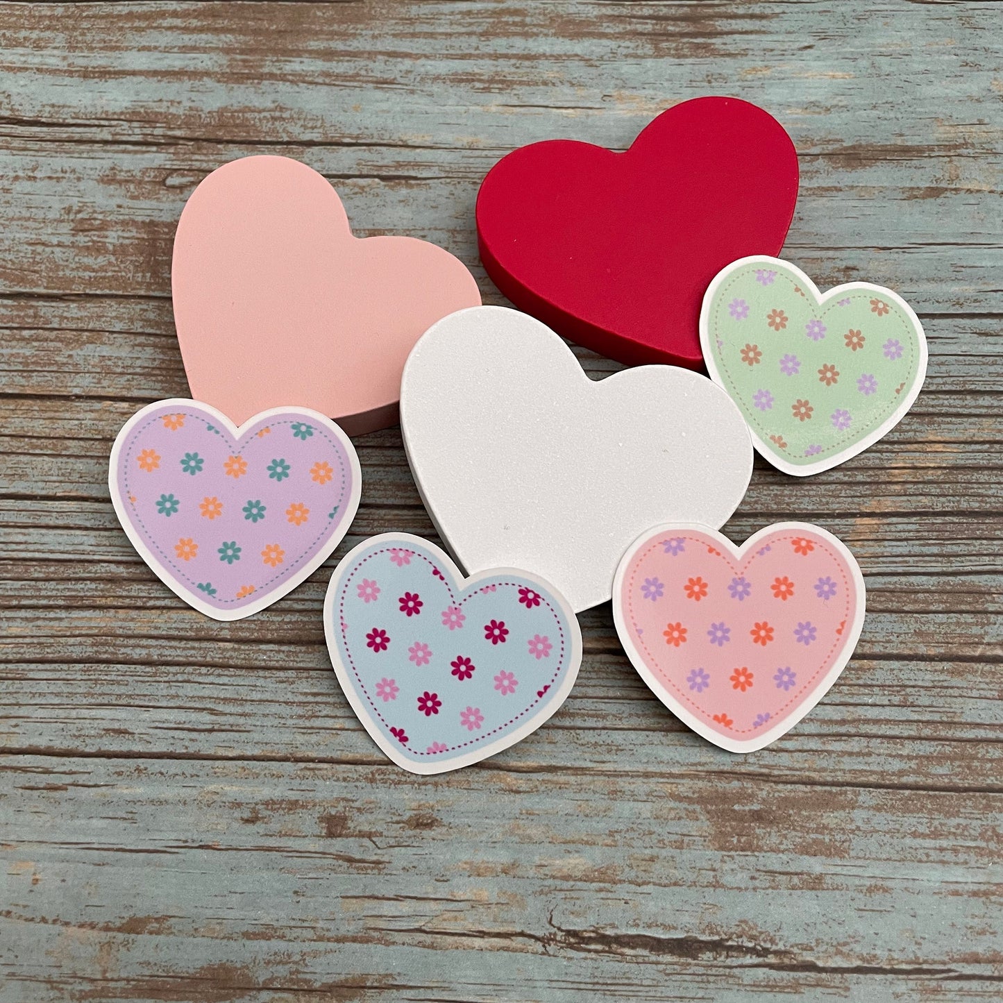 Floral Heart Vinyl Sticker Set