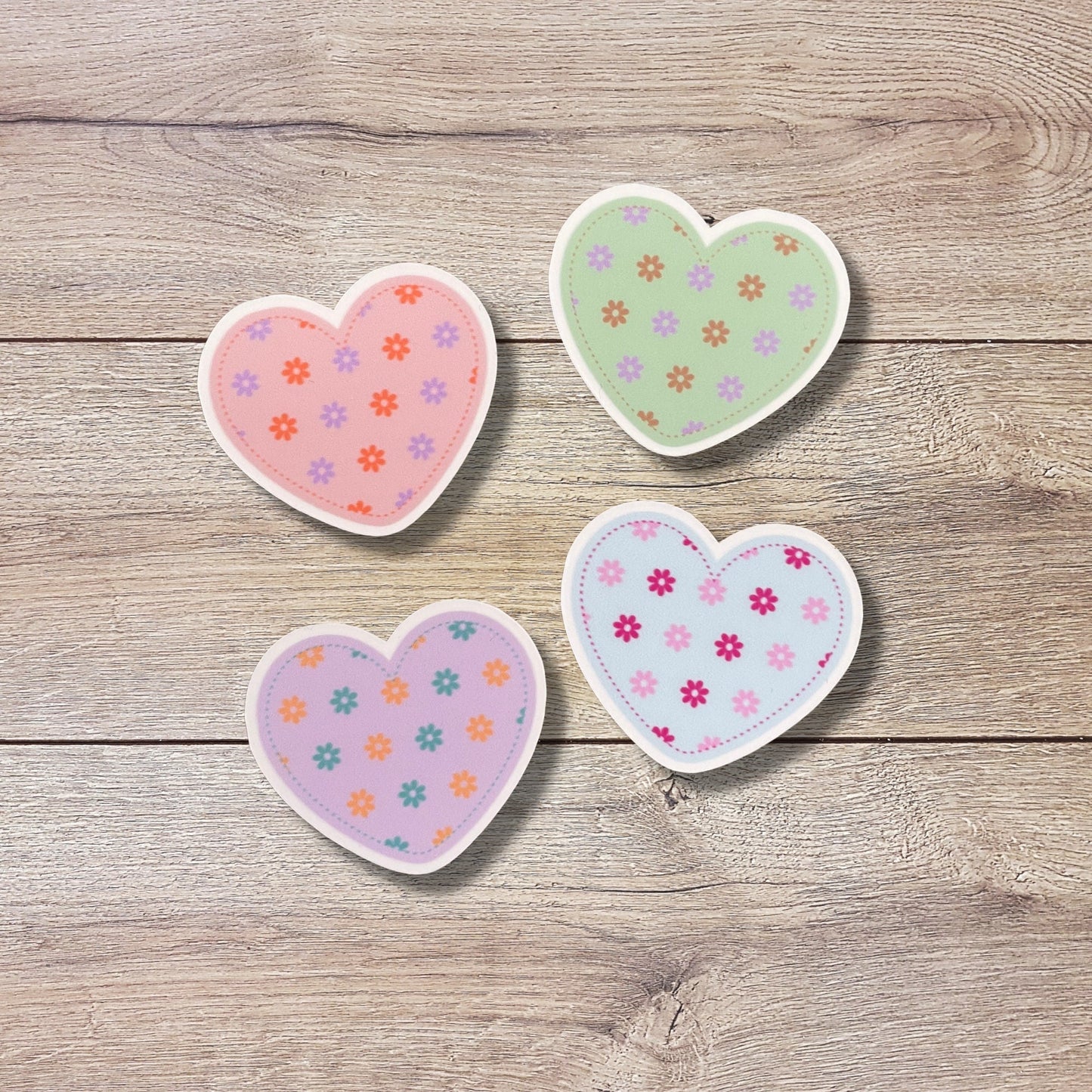 Floral Heart Vinyl Sticker Set