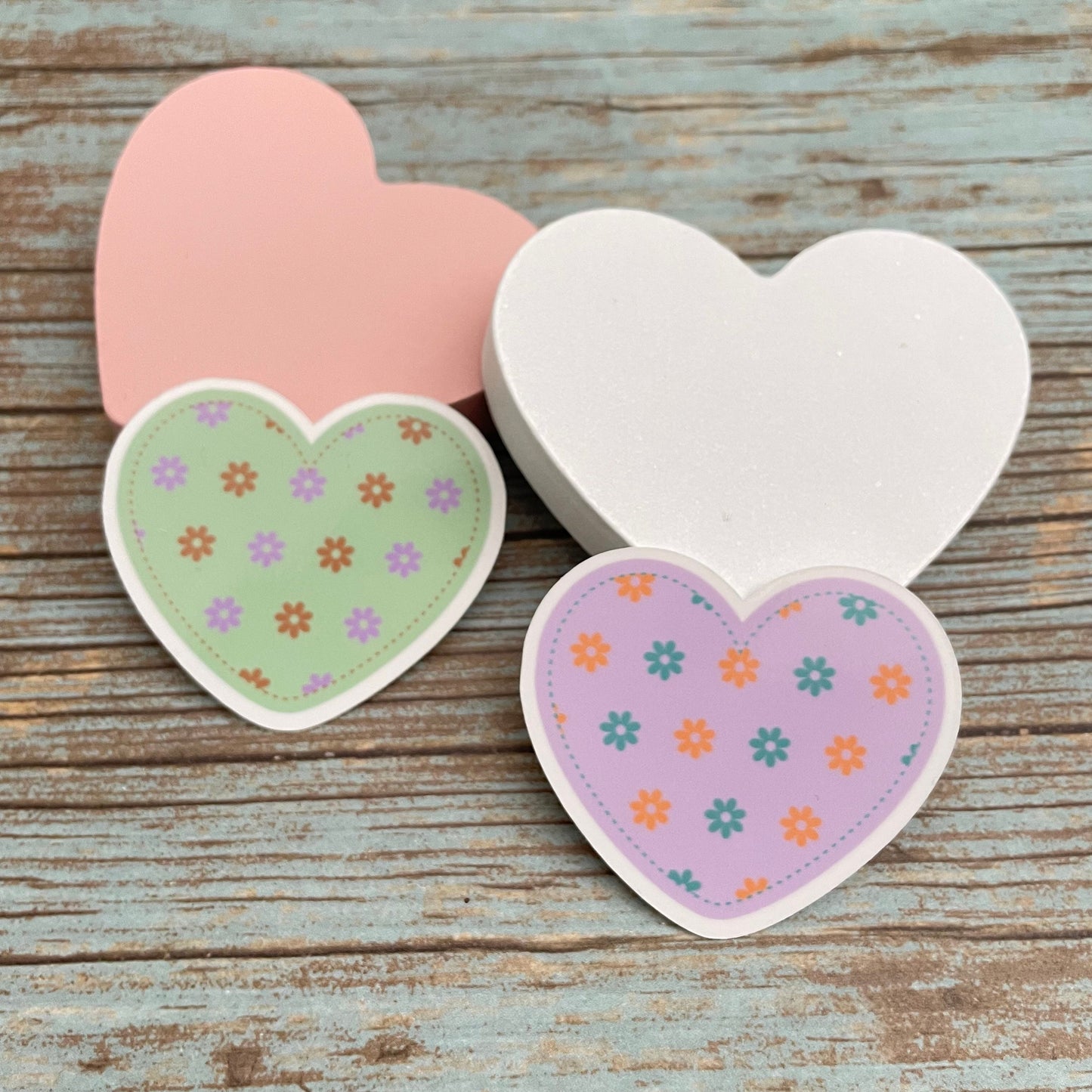 Floral Heart Vinyl Sticker Set