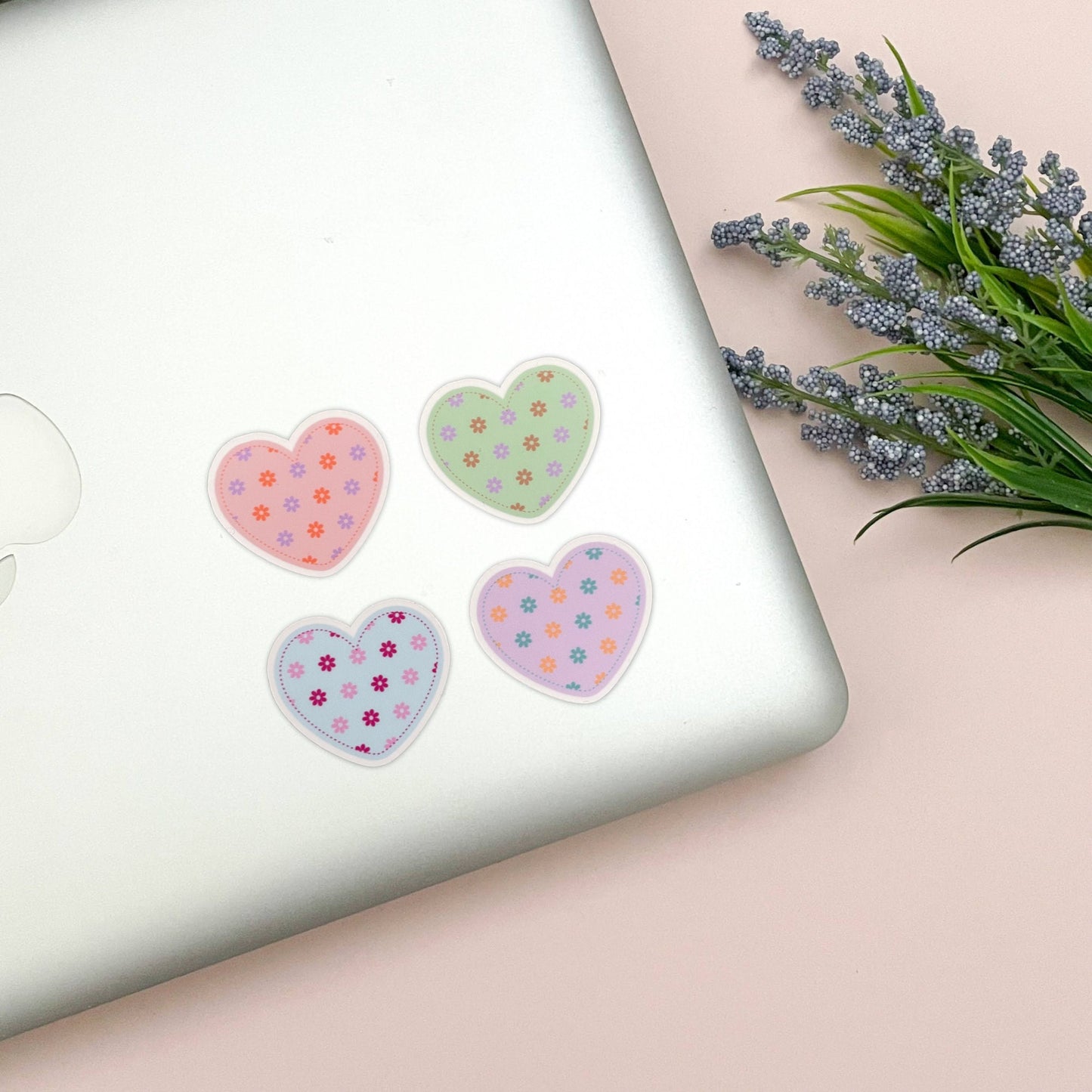 Floral Heart Vinyl Sticker Set