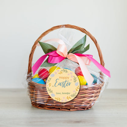 Personalized Easter Stickers, Matte or Glossy Finish, Custom Happy Easter Label, Easter Gift Basket Treat Bag Sticker, Cute Easter Stickers