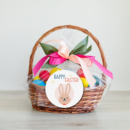 Personalized Easter Stickers, Matte or Glossy Finish, Custom Happy Easter Label, Easter Gift Basket Treat Bag Sticker, Easter Bunny Stickers