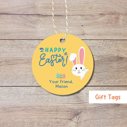 Personalized Easter Gift Tags, Matte Finish, Easter Tags, Easter Favor Treat Bag Tag, Cute Easter Tags, Custom Gift Tags, Easter Bunny Tag