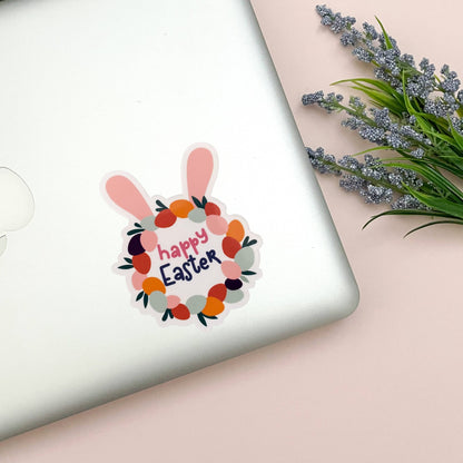 Happy Easter Vinyl Sticker | Glossy or Matte Finish | Easter Bunny | Laptop Sticker | Water Bottle | Cute Easter Sticker | Happy Easter Gift
