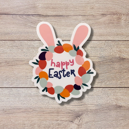 Happy Easter Vinyl Sticker | Glossy or Matte Finish | Easter Bunny | Laptop Sticker | Water Bottle | Cute Easter Sticker | Happy Easter Gift