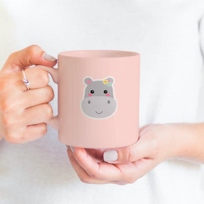 Hippo Vinyl Sticker | Glossy Finish | Floral Hippo Sticker | Laptop Sticker, Water Bottle Sticker, Animal Sticker, Cute Wildlife Animal