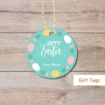 Personalized Easter Gift Tags, Matte Finish, Easter Tags, Easter Favor Treat Bag Tag, Cute Easter Tags, Custom Gift Tags, Easter Bunny Tag