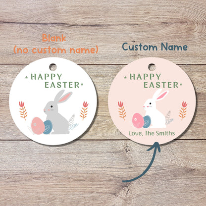 Personalized Easter Gift Tags, Matte Finish, Easter Tags, Easter Favor Treat Bag Tag, Cute Easter Tags, Custom Gift Tags, Easter Bunny Tag
