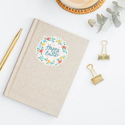 Happy Easter Vinyl Sticker, Easter Floral Vinyl Sticker for Laptop Water Bottle, Cute Easter Sticker for Easter Basket Favor, Easter Gift