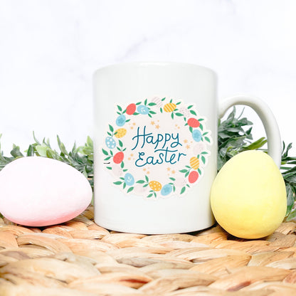 Happy Easter Vinyl Sticker, Easter Floral Vinyl Sticker for Laptop Water Bottle, Cute Easter Sticker for Easter Basket Favor, Easter Gift