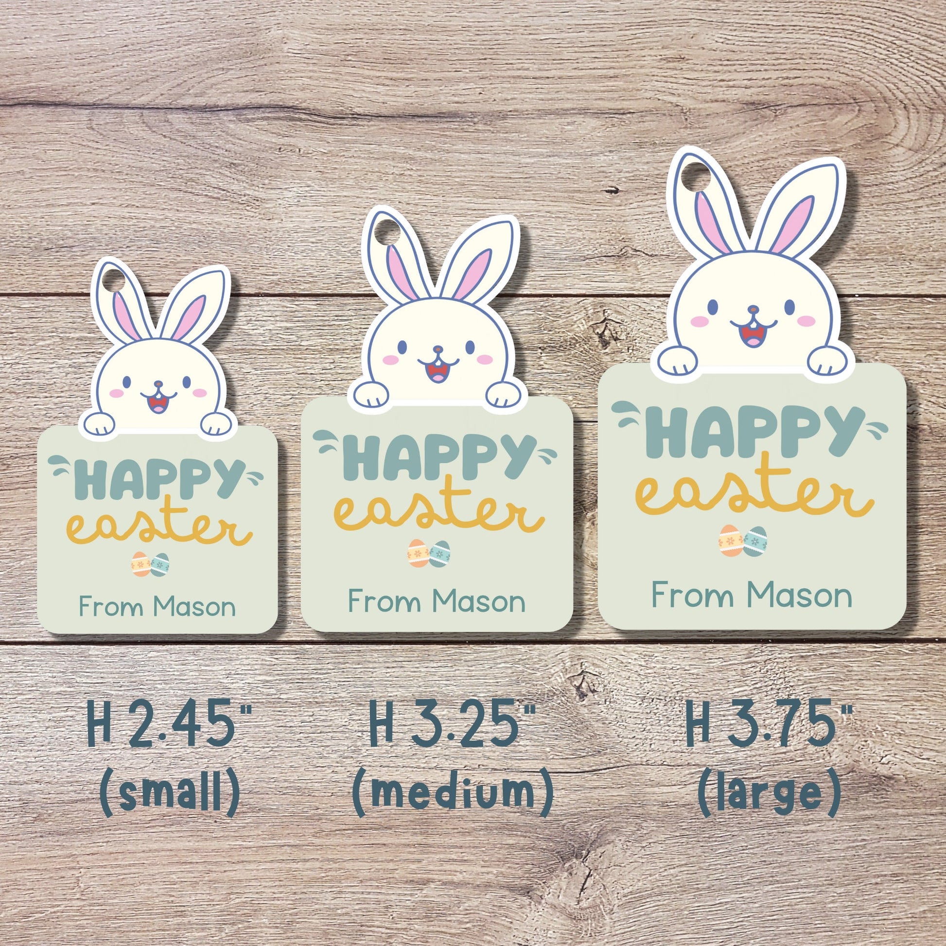 Personalized Easter Gift Tags, Matte Finish, Easter Tags, Easter Favor Treat Bag Tag, Cute Easter Tags, Custom Gift Tags, Easter Bunny Tag