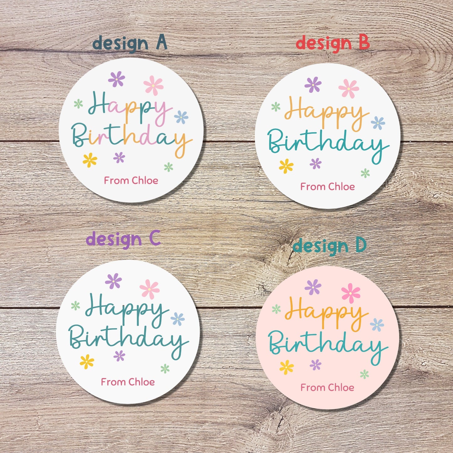 Personalized Happy Birthday Stickers