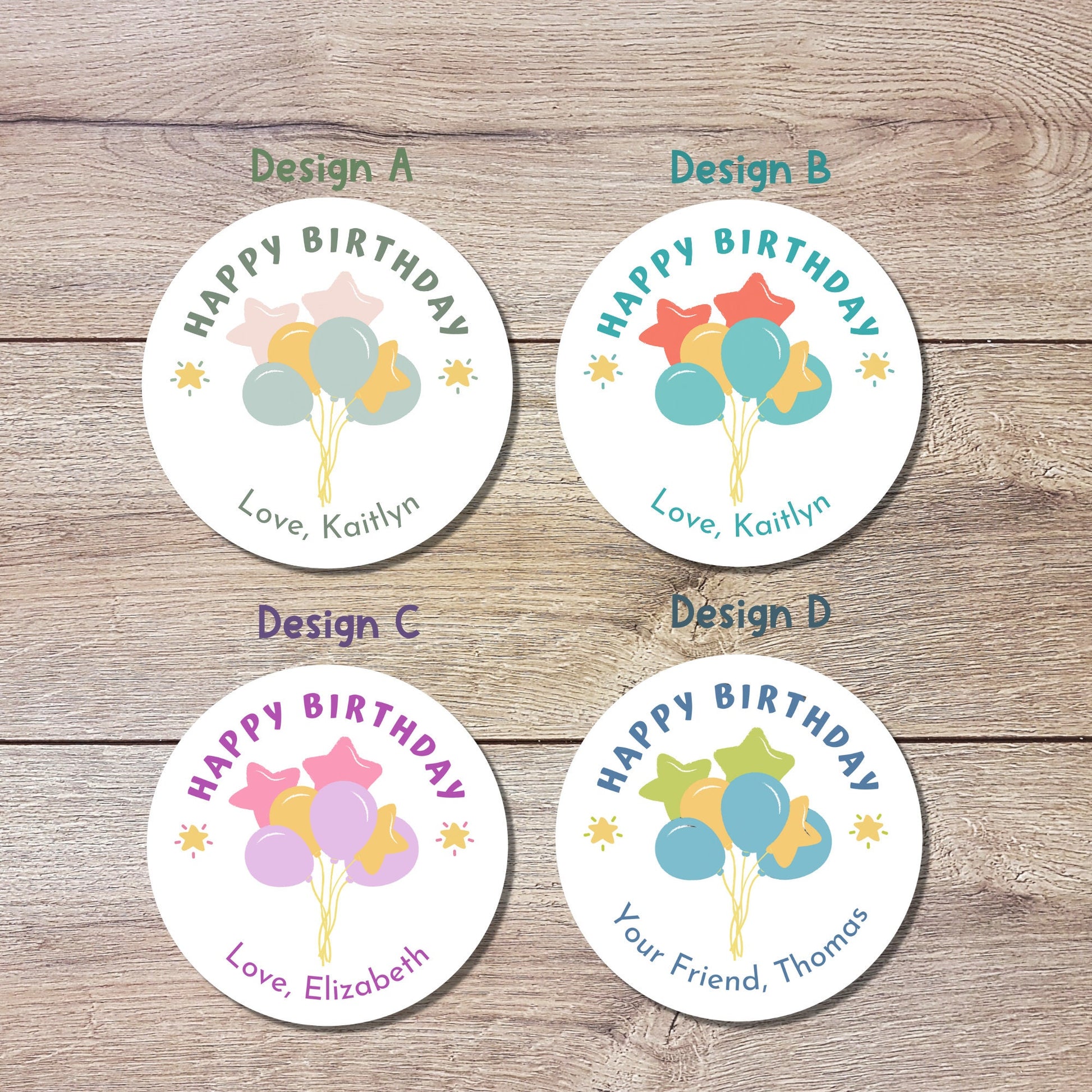 Personalized Happy Birthday Stickers