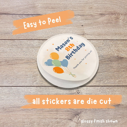 Personalized Berry First Birthday Stickers, Custom 1st Birthday Party Favor Goody Bag Labels, Girls Thank You Birthday Pink Sticker