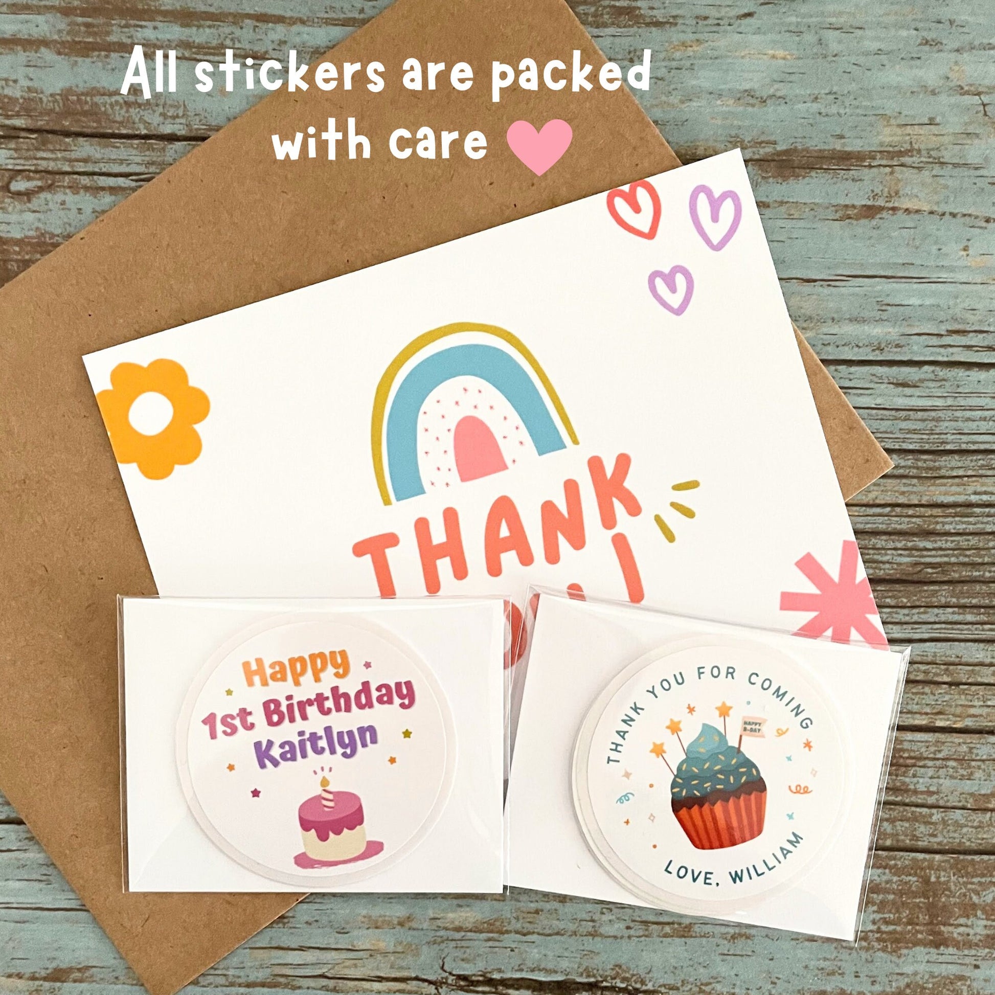 Personalized Happy Birthday Stickers, Goody Bag Stickers, Custom Kids Birthday Balloon Stickers, Birthday Stickers for All Ages