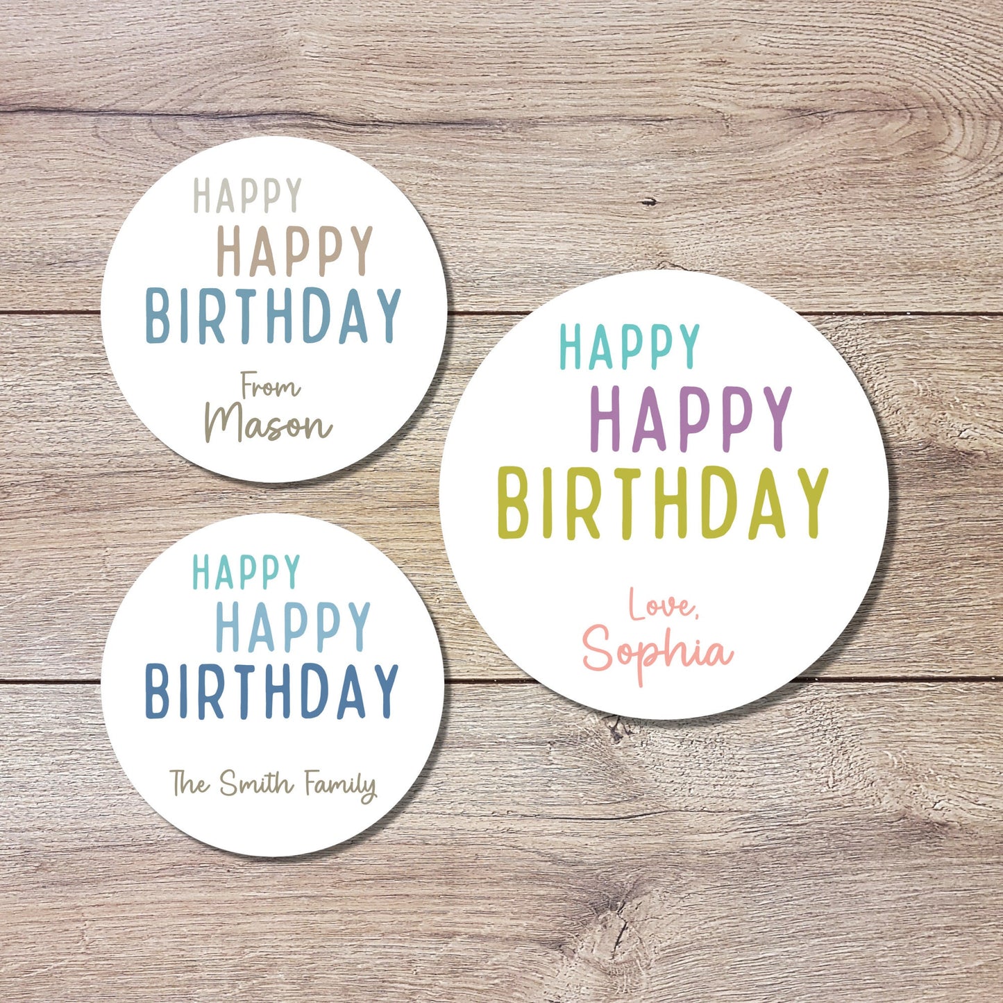 Personalized Happy Birthday Stickers