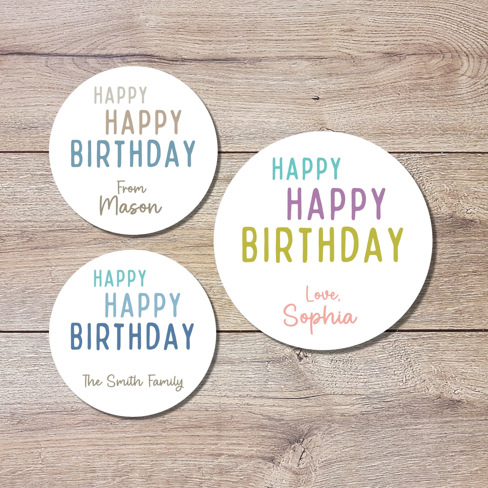 Personalized Happy Birthday Stickers