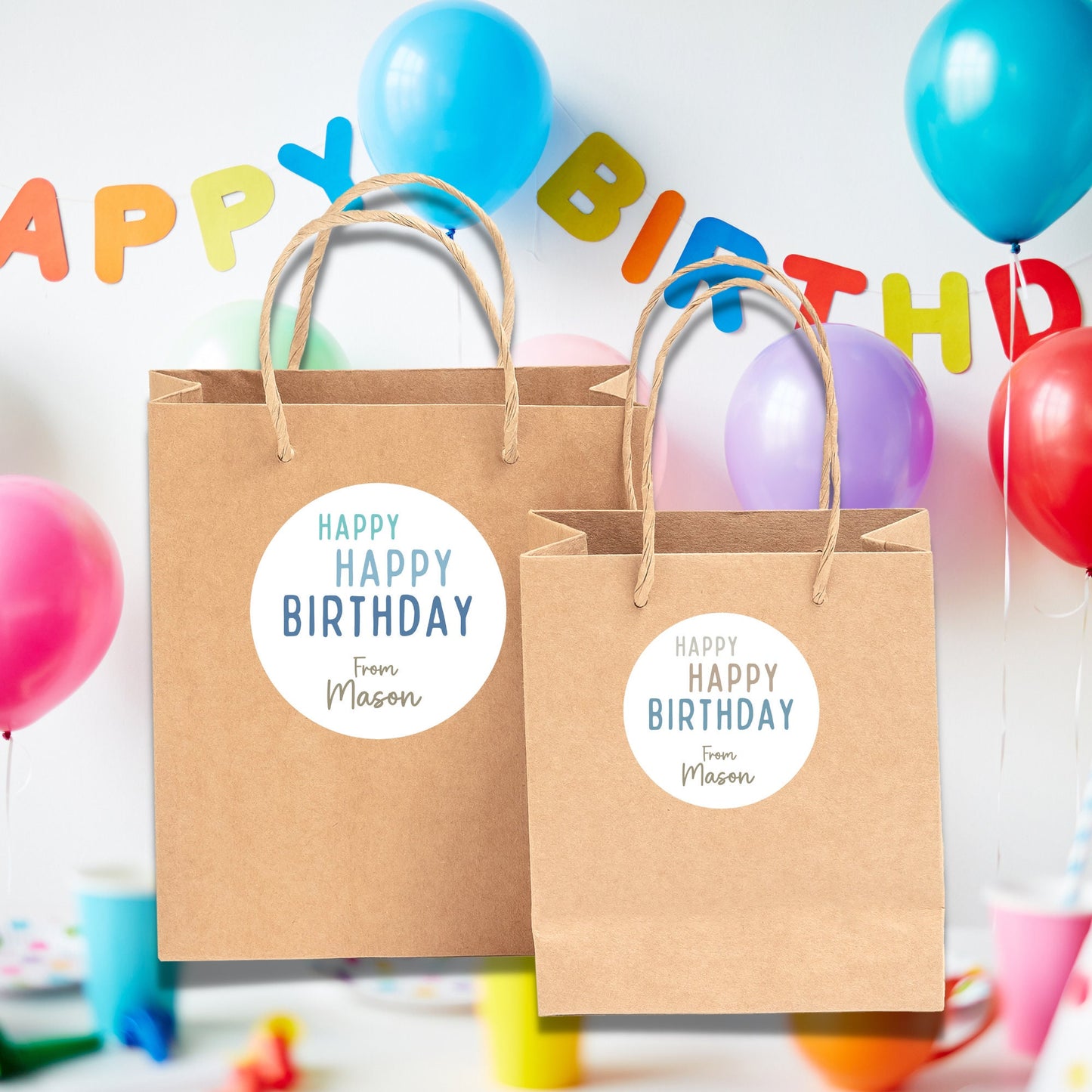 Personalized Happy Birthday Stickers