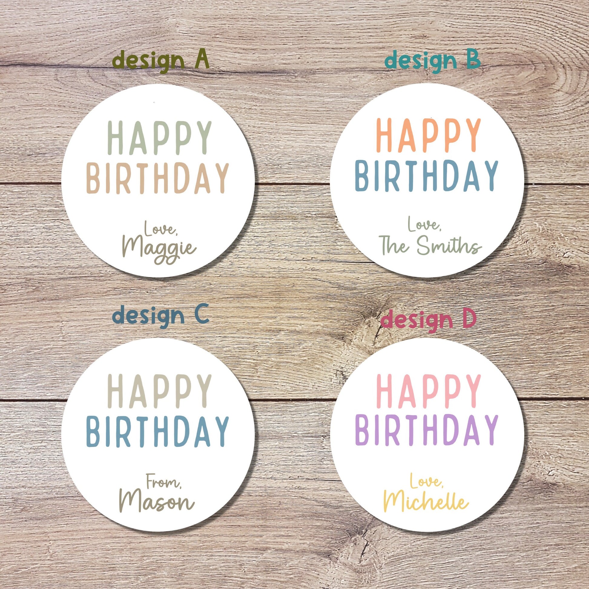 Personalized Happy Birthday Stickers