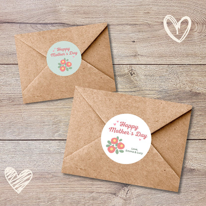 Personalized Mother's Day Stickers, Mother's Day Labels, Custom Mother's Day Stickers, Floral Mother's Day Sticker, Mother's Day Gift Label