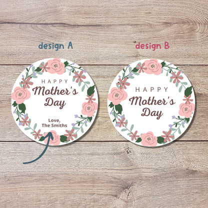 Personalized Mother's Day Stickers, Mother's Day Labels, Custom Mother's Day Stickers, Floral Mother's Day Sticker, Mother's Day Gift Label