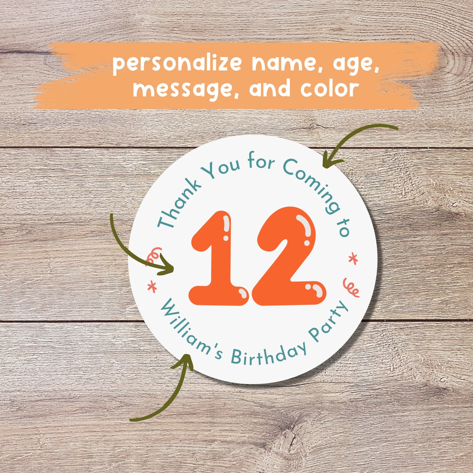 Personalized Happy Birthday Stickers