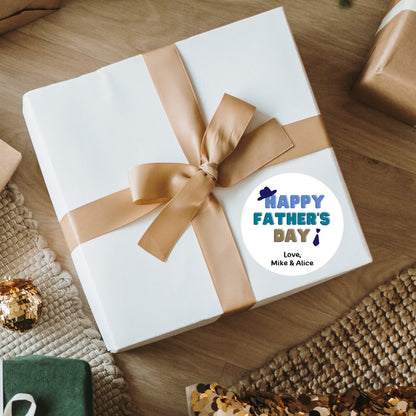 Personalized Father's Day Stickers, Father's Day Sticker, Custom Father's Day Label Best Dad Ever, Father's Day Gift Label Tag, Love You Dad