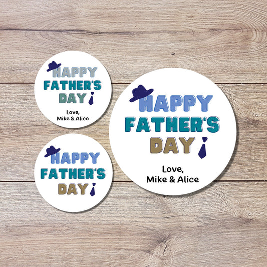 Personalized Father's Day Stickers, Father's Day Sticker, Custom Father's Day Label Best Dad Ever, Father's Day Gift Label Tag, Love You Dad