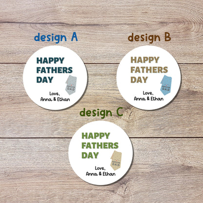 Personalized Father's Day Stickers, Father's Day Sticker, Custom Father's Day Label Best Dad Ever, Father's Day Gift Label Tag, Love You Dad