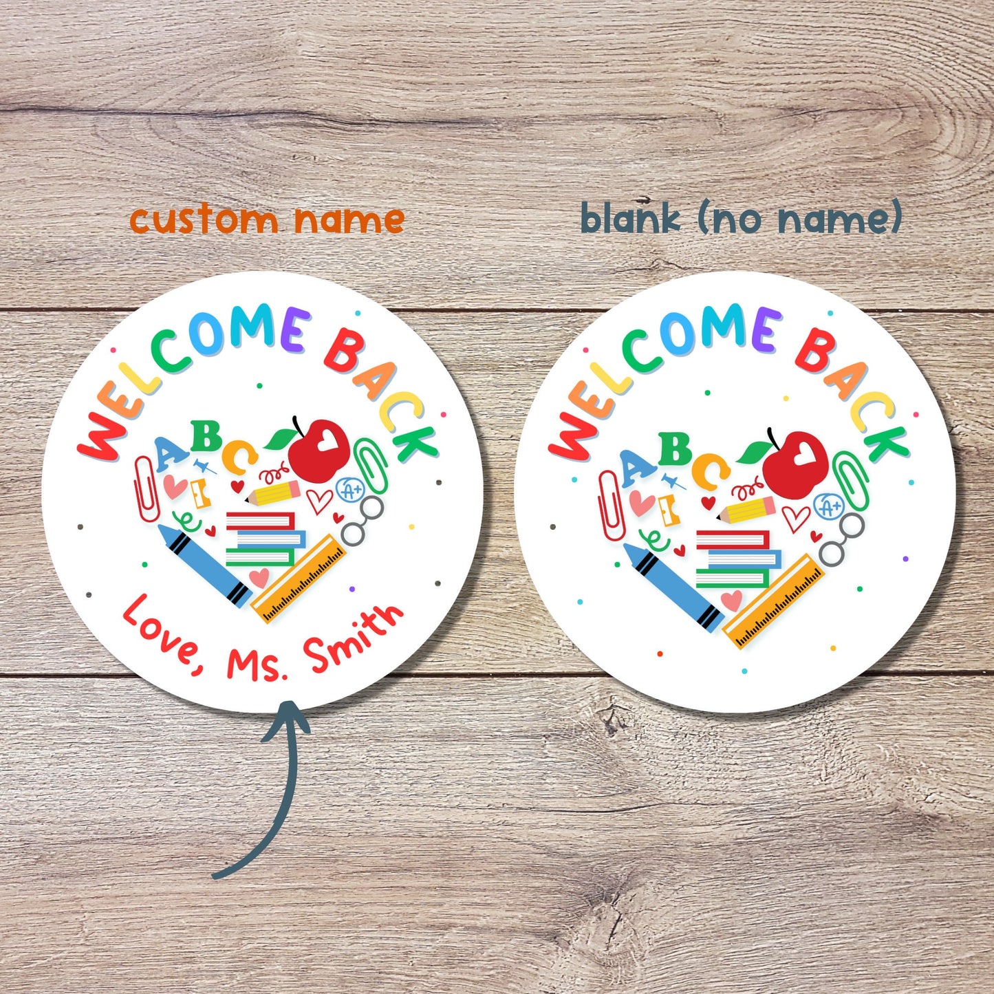 Personalized Back to School Stickers, Welcome Back to School First Day of School Label