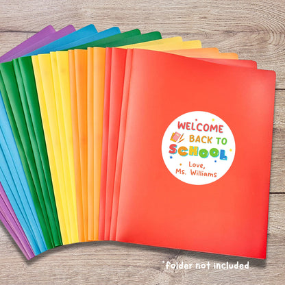 Personalized Back to School Stickers, Welcome Back to School First Day of School Label