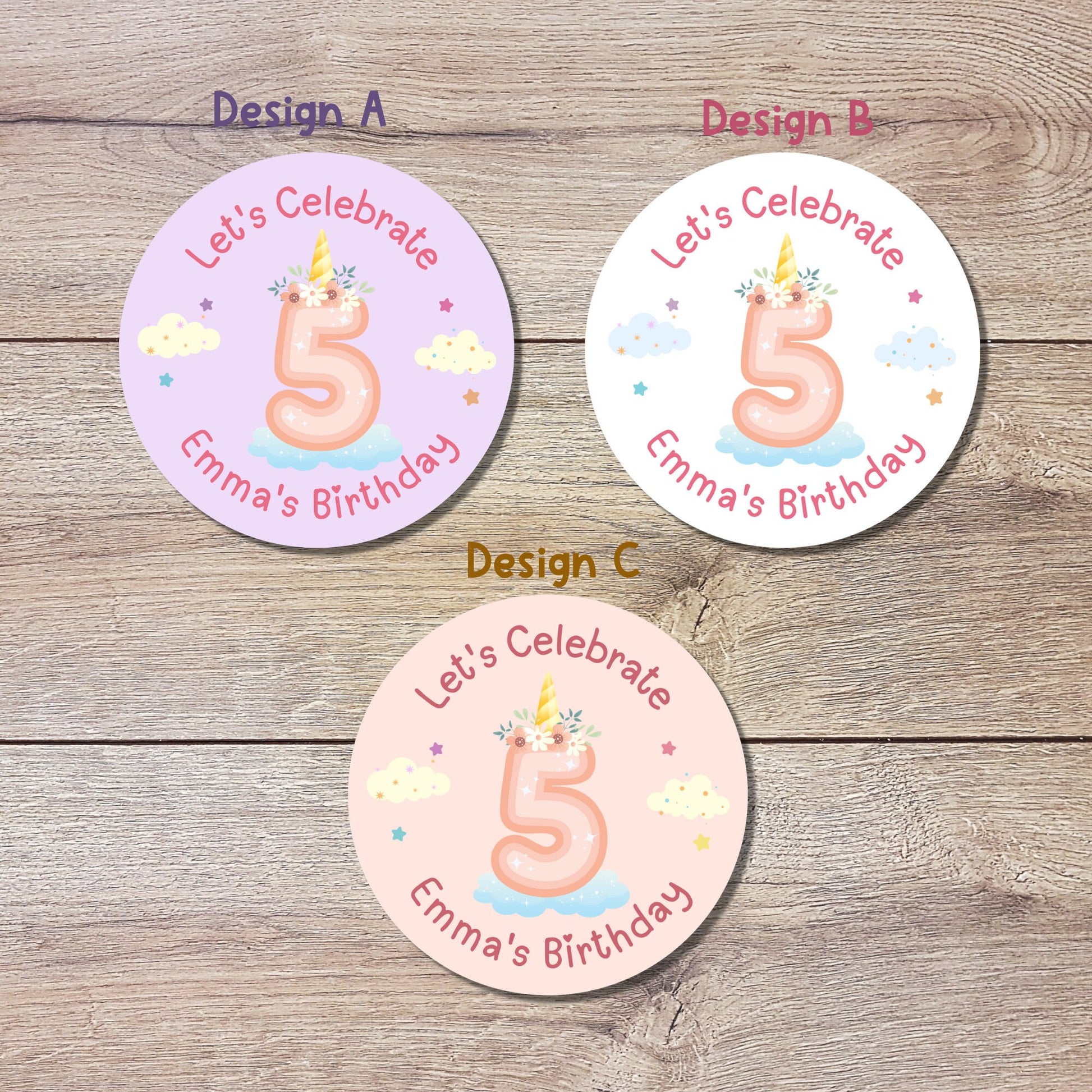 Personalized Unicorn Birthday Sticker