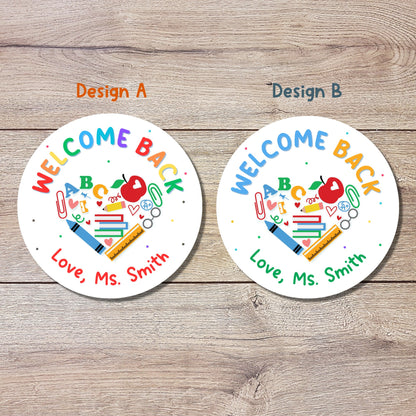 Personalized Back to School Stickers, Welcome Back to School First Day of School Label