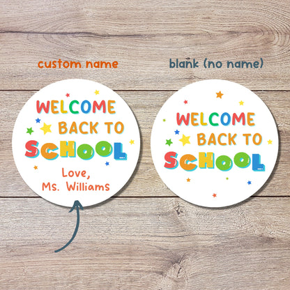 Personalized Back to School Stickers, Welcome Back to School First Day of School Label