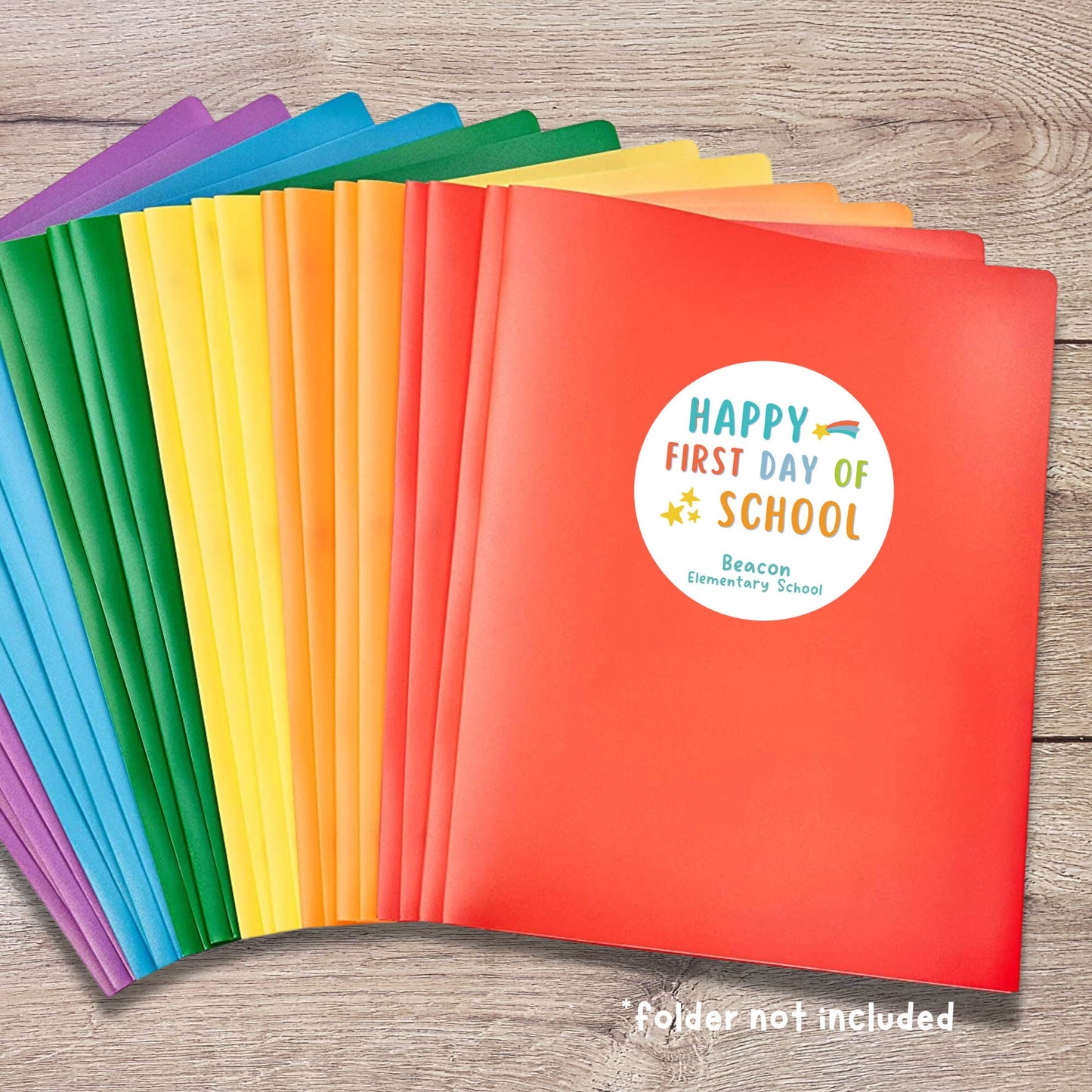 Personalized Happy First Day of School Stickers, Welcome Back to School Label