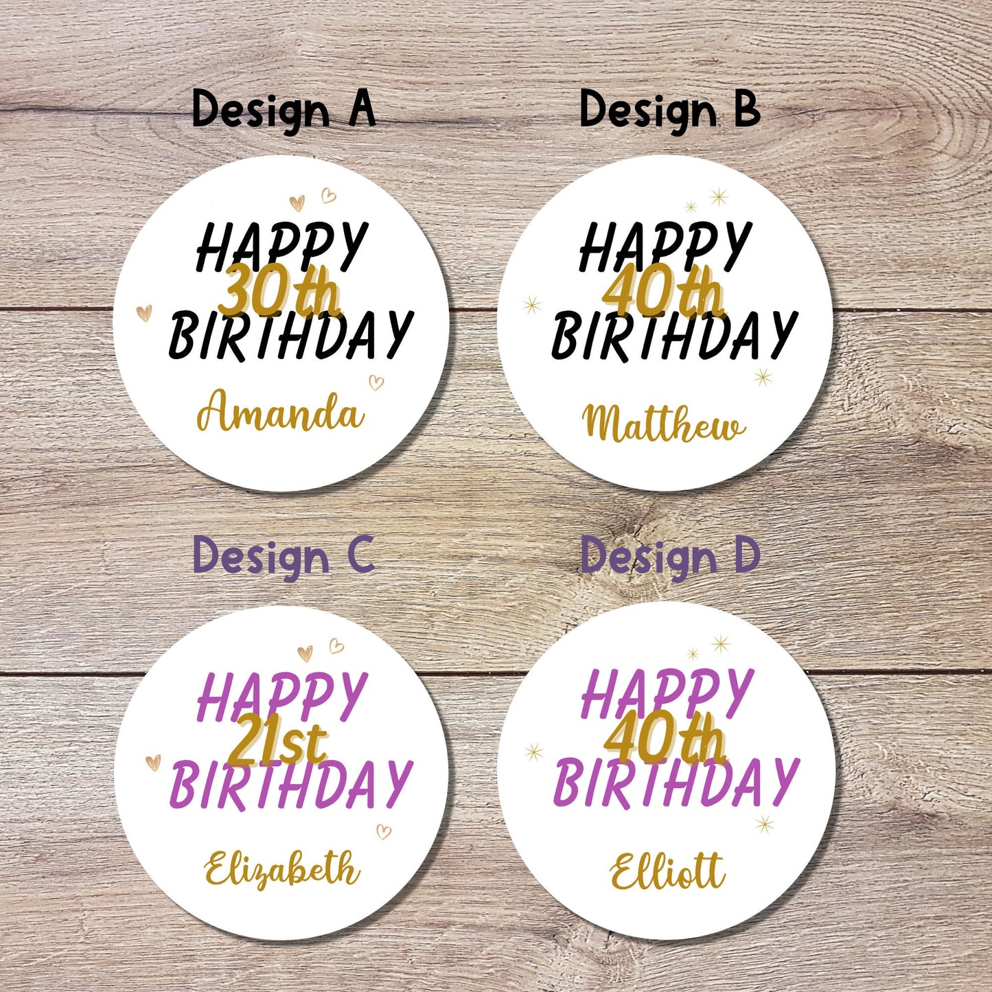 Personalized Happy Birthday Stickers