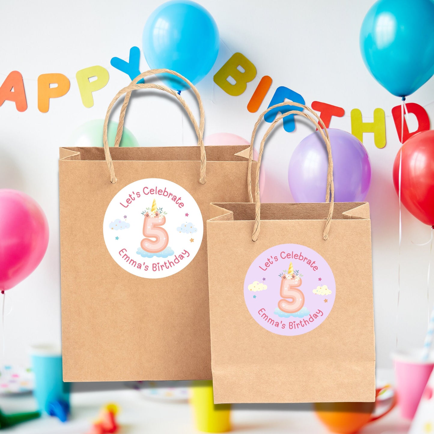 Personalized Unicorn Birthday Sticker